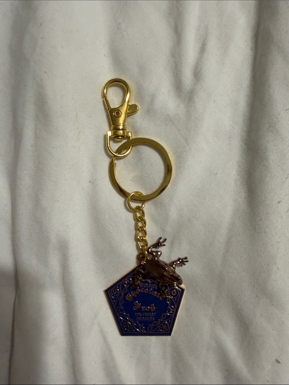 HARRY POTTER Gold and Navy Frog Charm Keychain - Women Accessories